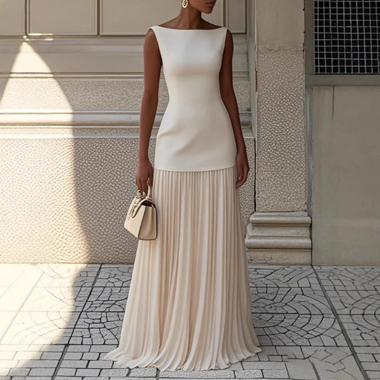 Ensemble 2 Pièces Élégant – Gilet & Jupe Longue Plissée Soirée