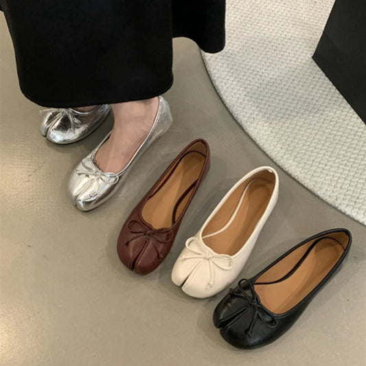 Ballerines Femme Élégantes – Mocassins Slip-On Doux & Nœud Décoratif