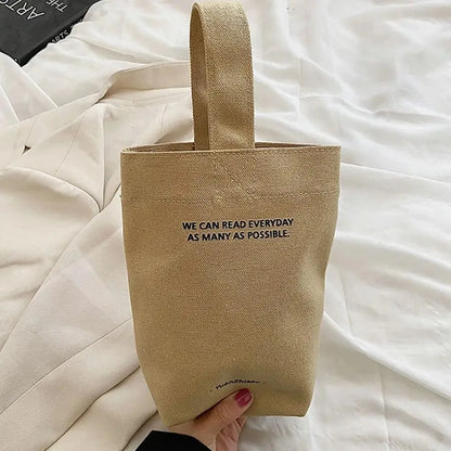 Sac Seau Femme en Toile – Motif Lettres, Grande Capacité & Style Casual Tendance