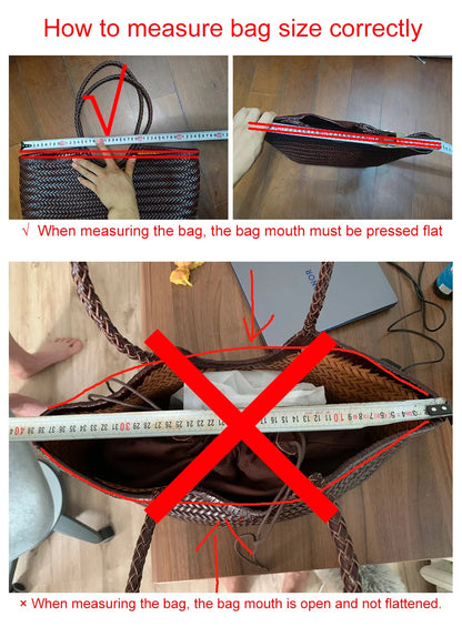 Grand Sac Cabas Femme en Cuir Véritable Tressé – Style Vintage, Double Anse & Grande Capacité