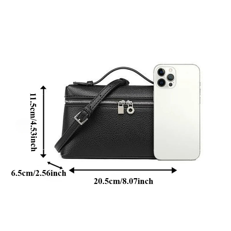 Mini Sac à Main Femme Forme Lunch Box en Cuir PU – Bandoulière & Porté Main Casual