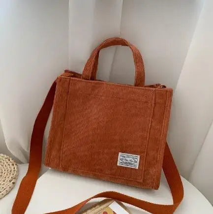 Sac Carré Femme en Velours – Grande Capacité, Multifonction & Style Vintage Casual